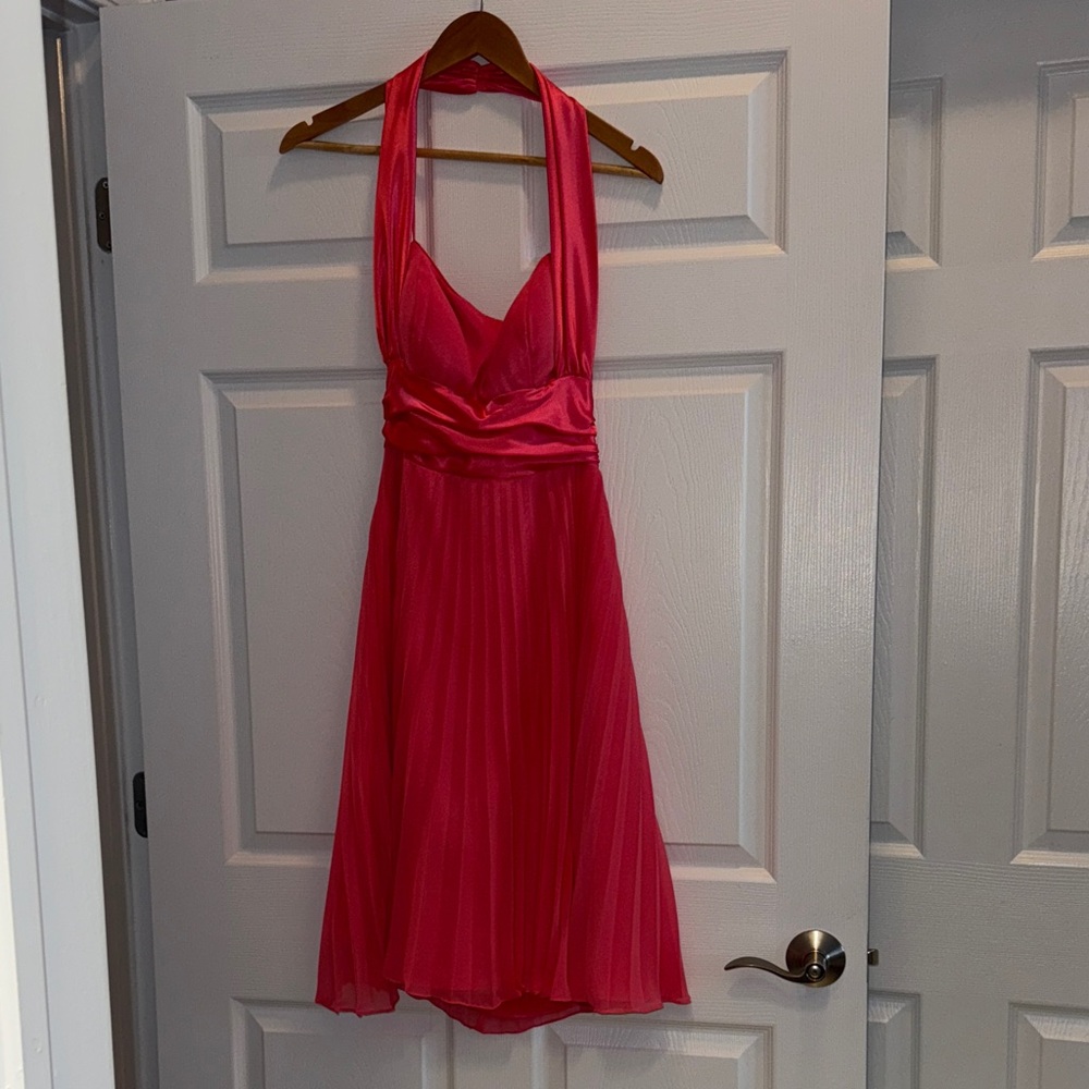 Betsy & Adam Vibrant Pink Backless Dress